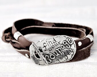 Find Your Courage Bracelet- Inspirational Jewelry- Toggle Wrap Bracelet- B463