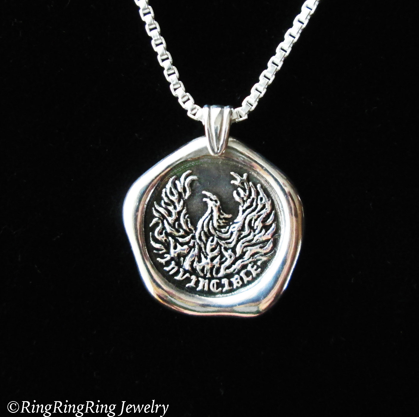 INVINCIBLE Phoenix necklace phoenix pendant Sterling Silver