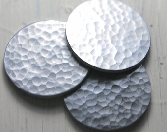 Stamping Blanks Hammered Specialty Design16 gauge Aluminum Round - You choose the size De-Bured