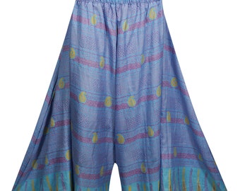 Boho Yoga Flowy Divided Skirt Breeze Hippie Flare Split Skirts Pants