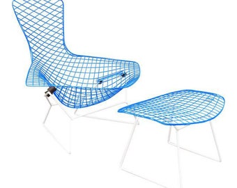 Vintage Mid Century Modern "Bird" Chair & Ottoma by H. Bertoia for Knoll