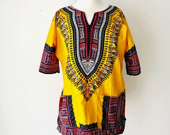 Vintage African Dashiki Tunic | BoHo Beach Cover Up | African Tribal Tunic | Coachella Festival Wear / Bohemian Clothing