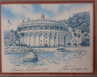 Casino Catalina Island Signed Jim Krogle 1991 Artwork