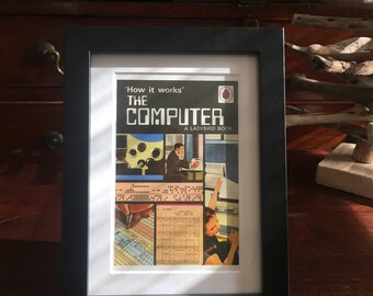Retro Ladybird Book cover Framed. The Computer
