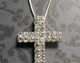 Children's Rhinestone Cross on Adjustable Chain