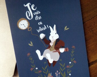 White Rabbit postcard