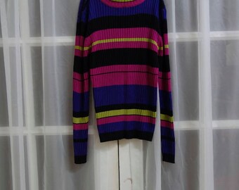 90s Ribbed Tri-color Turtleneck // 90s Grunge Turtleneck