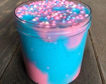 Cotton Candy Crunch Slime (FREE SHIP), Cotton Candy Scented Slime, Crunchy Slime Stretchy Slime, Cotton Candy Slime Gifts