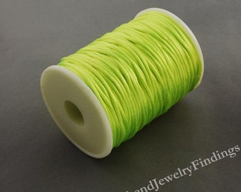 2 yd Neon Fluorescent Yellow Nylon Cord - Chinese Knotting cord -Kumihimo Macrame Beading Silky String - N030