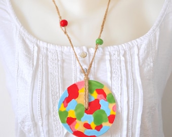 Ceramic long necklace