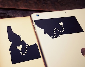 Pick Your State Decal Personalized State Keychain Sticker Set Any 2 State Countries long distance relationship gift LDR gift girlfriend gift