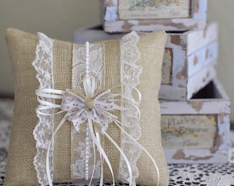 burlap ringbearer pillow