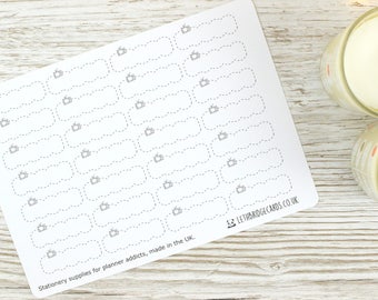 TV Show Dashed Scalloped Quarter Box Planner Stickers; Vinyl Matt Stickers; Erin Condren Sized; Happy Planner; Filofax; Kikki K