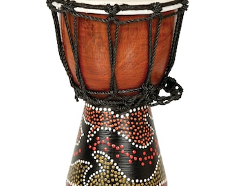 Handpainted African Traditional Musical Drum Djembe with Painted Design