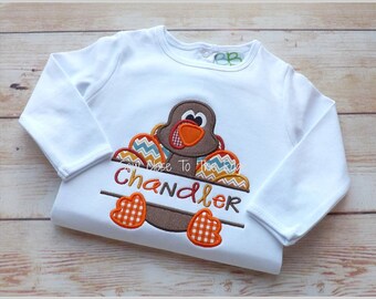 Turkey Split Applique Design - Instant EMAIL With Download - 3 sizes - for Embroidery Machines