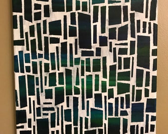 Stained Glass - 11x14 Acrylic Painting on Canvas