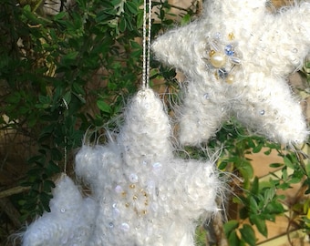 Knitted Christmas Star with Embellishment