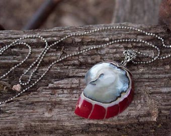 Ocean Nautilus Shell .925 Sterling Silver Pendant