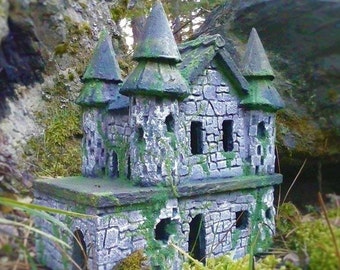 STONE FAIRY CASTLE - Fairy Castle - Fairy House - Fairy Garden Castle Ruin Miniatures or Fairy Gardens Fairy Garden Accessories