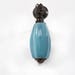 Set 6 Fluted Ceramic Drop Pulls Aqua Blue Turquoise Antique Brass finish Vintage look