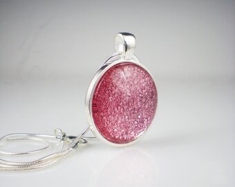 Nail Polish Necklace, Pendant Necklace, Glitter Nail Polish, Gift For Her, Minimalist Necklace, Everyday Necklace, Pink Necklace