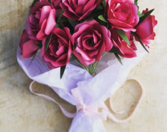 One Dozen Paper Roses in Any Color