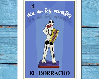 El Borracho-Loteria 13x19 Art Print,loteria art,loteria print,home decor,fine art,giclee,digital print,dia de los muertos,day of the dead