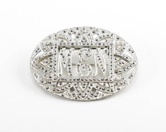 Personalized Vintage Rhinestone Brooch