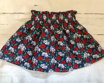 Fiver friday skirt, Baby girls rockabilly skirt, skull skirt, toddler skirt, handmade baby skirt, handmade skirt, baby gift, rocker, skulls