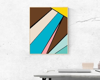Printable Art, Abstract Art, Color Block, Geometric Art, Instant Download 24"x30"