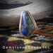 One of a Kind size 7 3/4 Wampoo Azurite and Copper art ring