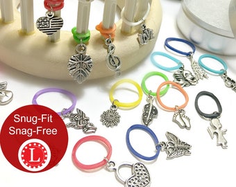 Loom Knitting Patterns 13 Stitch Markers | Random Designs - Snag Free Snug Fit - Specially Designed for Knitting Looms | by Loomahat