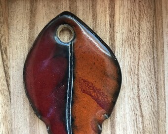 Choice of leaf pendant, Stoneware pendant, ceramic pendant, leaf pendant, Art Bead, Classic Bead, The Classic Bead
