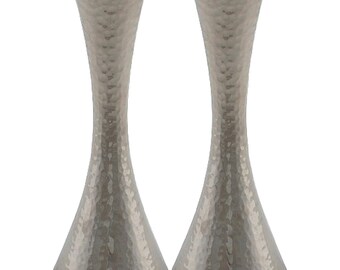 Judaica Candlestick Candle Holders Shabbat Holiday Hammered