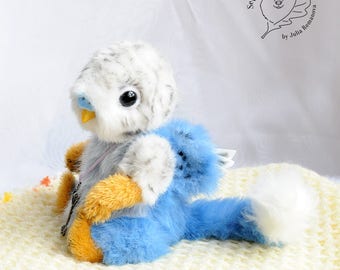 RESERVED Artist grifin cub Teddy Bear friend OOAK budgie grifin Cheglok