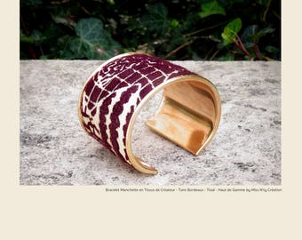 Designer Cuff Bracelet - bordeaux Tones