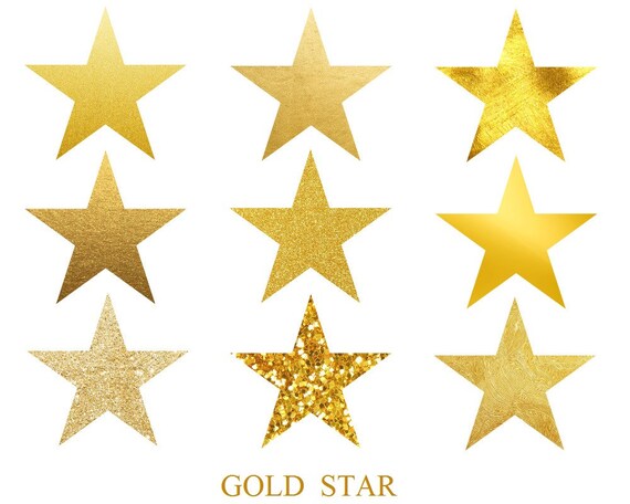 Buy 3 For 9 Usd Gold Star Stars Clip Art Stars Glitter