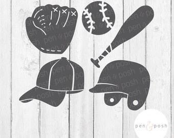 Baseball SVG - Baseball Clipart - Baseball TShirt SVG - Baseball cut files - Glove SVG - Cap Svg Youth Baseball Cut File - Baseball Clipart