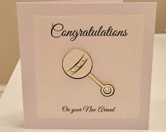Baby card - new baby card - baby - new arrival card - new baby - congratulations baby
