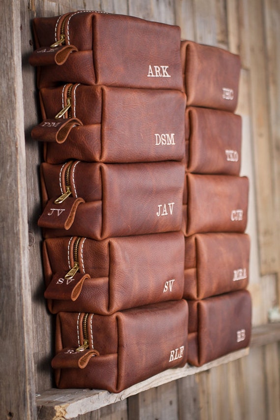 men's leather shaving case