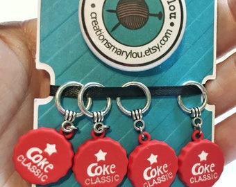 4 cute Coke classic Stitch markers