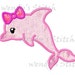 Girl dolphin applique machine embroidery design digital pattern