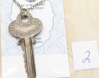 Long Vintage Key Necklace with a Keil Housekey