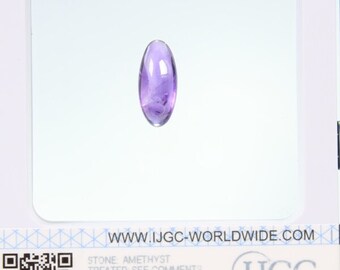 Purple Transparent Amethyst 17x8 mm Oval cabochon 5.80ct certified loose gemstone
