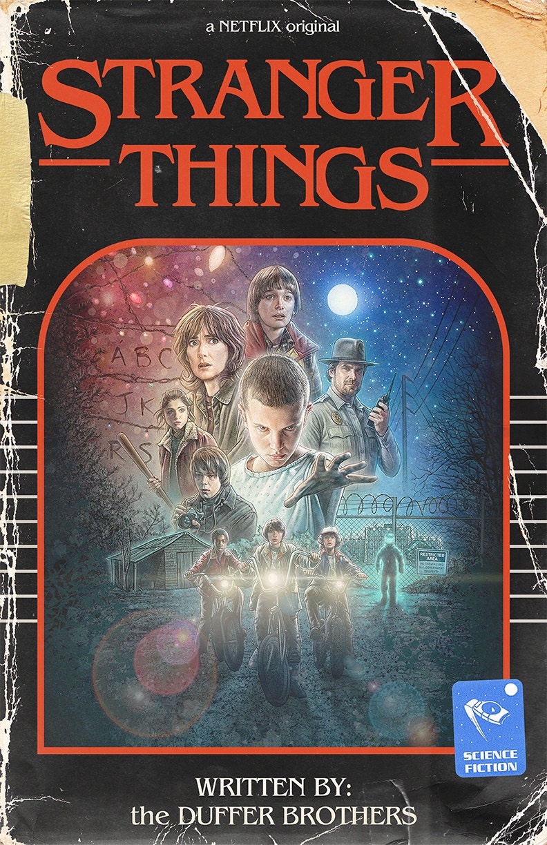 Stranger Things Vintage Book Cover Poster 11x17