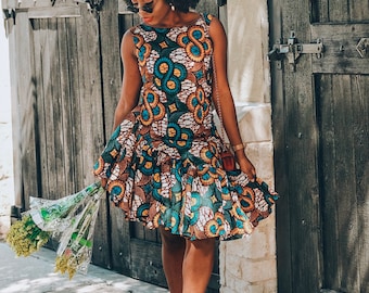 Ankara Dress African Clothing African Dress African Print Dress African Fashion Women's Clothing African Fabric Short Dress Summer Dress
