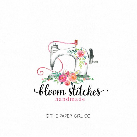 Sewing Machine Logo Sewing Logo Seamstress Logo Premade Logo