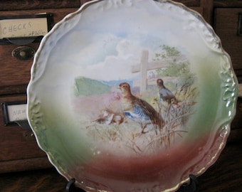 Pretty Vintage Hand Painted Game Bird Plate