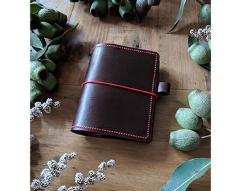 Passport Coffee Doodledori Leather Cover Travelers Notebook Style with Inside Pockets, Handstitched Travelers Notebook Journal Cover