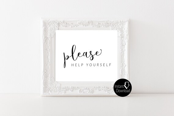 Please Help Yourself Printable Wedding Dessert Bar Sign